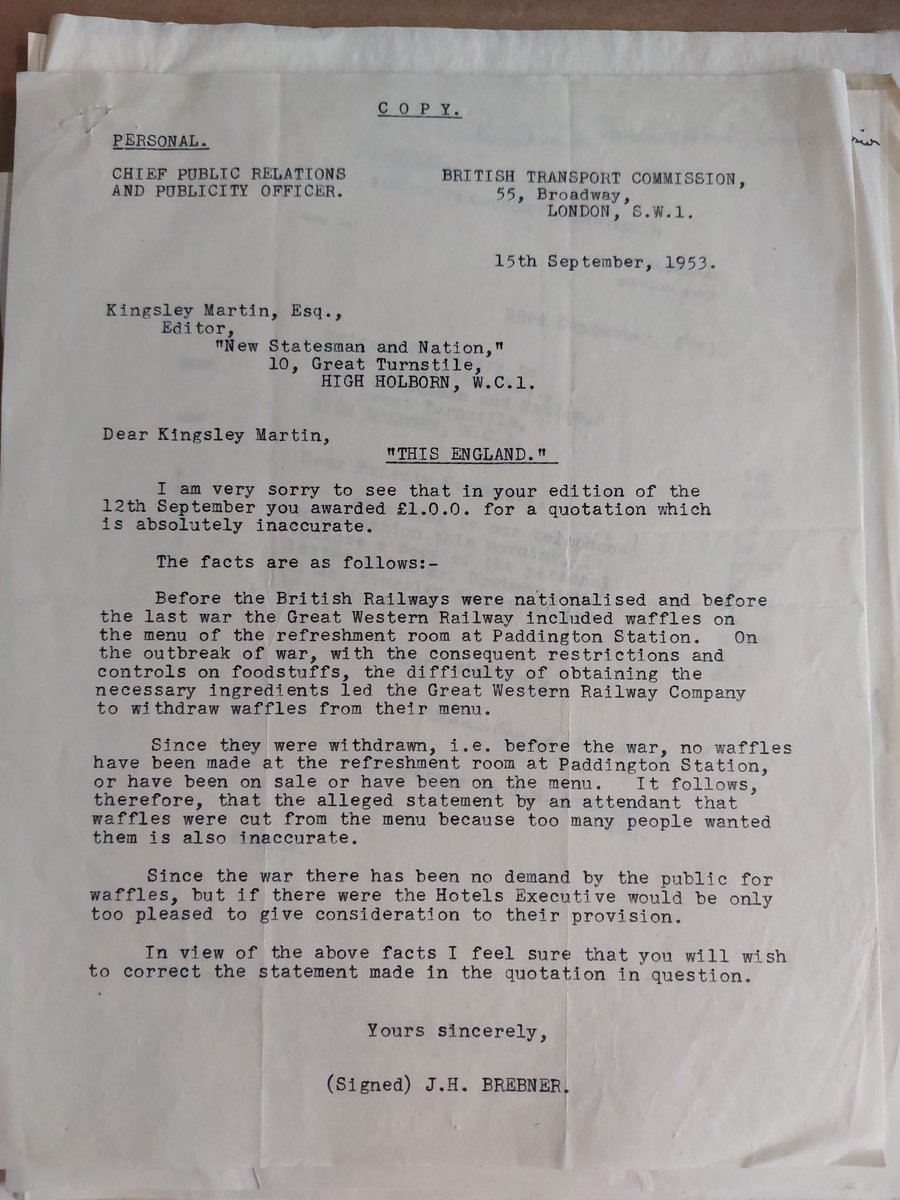 SussexSpeccoll's tweet photo. We found this terrible scandle hidden in the files of our New Statesman Archive. We can only hope that the truth came out. @TfLdo you have any news of the current waffle situation? #PaddingtonStation #wafflegate #somehillsareworthdyingon #notthisonethough https://t.co/fDSzp8skiD https://t.co/B0RNqiK90H