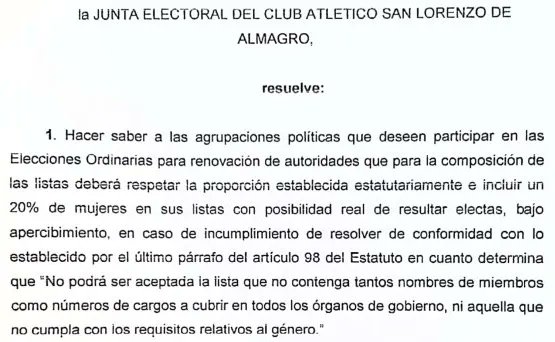 ElPlateista's tweet photo. Cada lista de #ComDirectivaSL deberá tener 4 mujeres en los 20 lugares y 18 en la #AsambleaSL [de 90] COMO MÍNIMO.
#SanLorenzo #CupoFemeninoSL https://t.co/UkM530oPqG