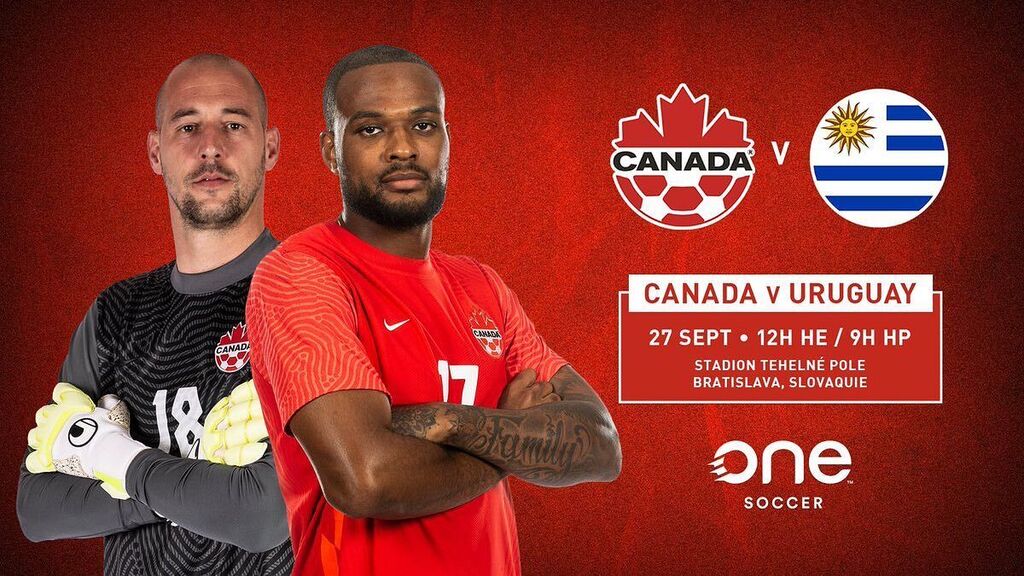 time4foot's tweet photo. La préparation pour la Coupe du Monde de la FIFA Qatar 2022™ se poursuit mardi alors que le #CANMNT affronte l'Uruguay à Bratislava, en Slovaquie.

📅 : Mardi 27 septembre
⏰ : 12h00 HE / 9h00 HP
🆚 : 🇺🇾 Uruguay
🏟️ : Stadion Tehelné Pole, Slovaquie … https://t.co/qPfGDPixIr https://t.co/z8bBzumUIB