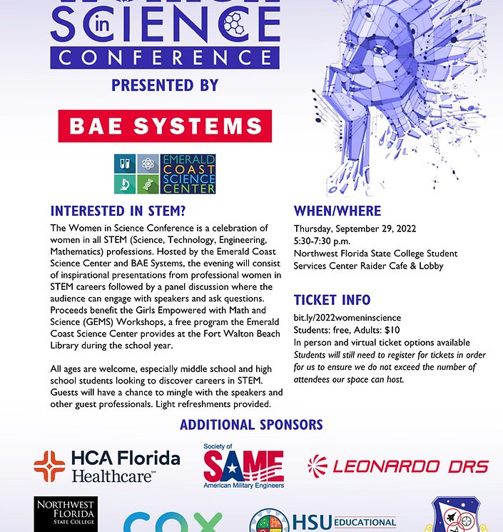 ecsame's tweet image. Looking forward to the #Women in Science Conference at the @nwfstatecollege on Sept 29th. 

Register here: ecscience.org/women-in-scien…
#SAMEengineers #SameECP #womeninscience #science