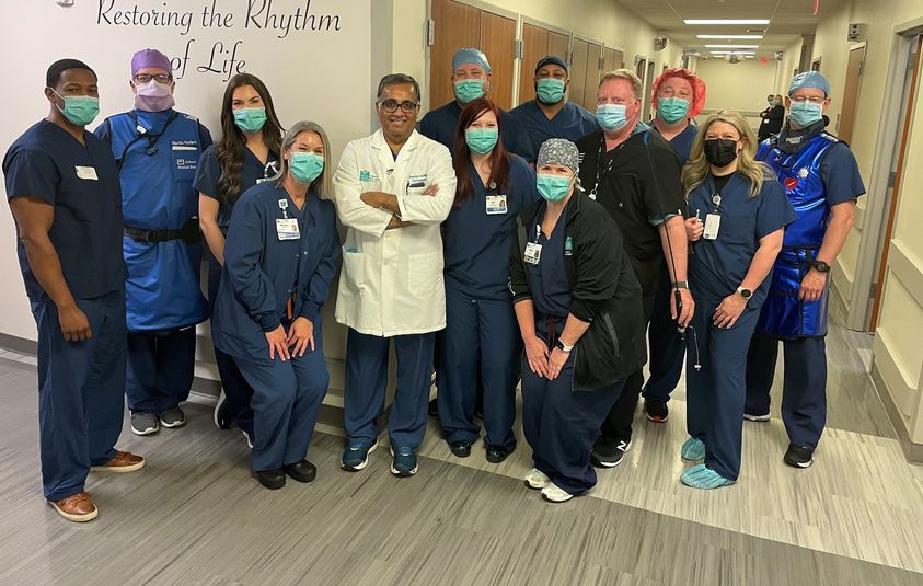 #AfibMonth
Our cardiology team, led by cardiac electrophysiologist Dr. Lakkireddy, was first in the Midwest and fourth in the nation to offer an innovative treatment option for patients with atrial fibrillation (AFib). Learn more, bit.ly/3KStCKX.