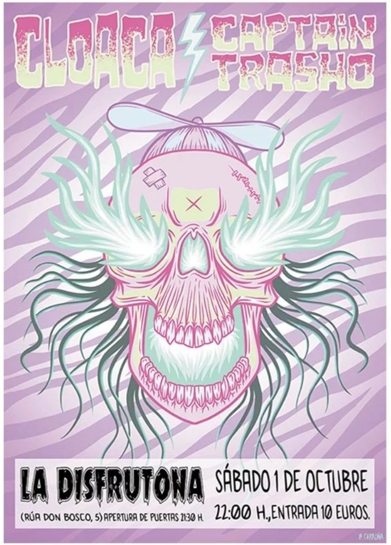 Este sábado baixamos polo vertedeiro con #cloaca e #capitantrasho na Sala La Disfrutona da #Coruna . #punk #conciertos #garage