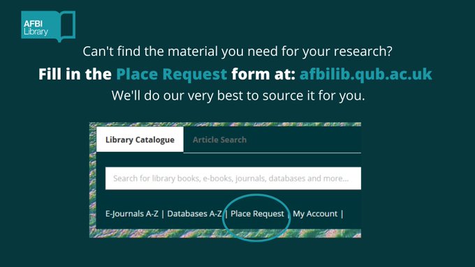 AFBILibrary's tweet photo. Remember that using the 'Place Request' facility at https://t.co/B9XxMC63um is the quickest way for @AFBI_NI library members to request articles, with copyright declaration included. Enter the details, click submit and we'll do the rest!
#yourafbilibrary #afbilibrarytips https://t.co/lXiRCOTkJl