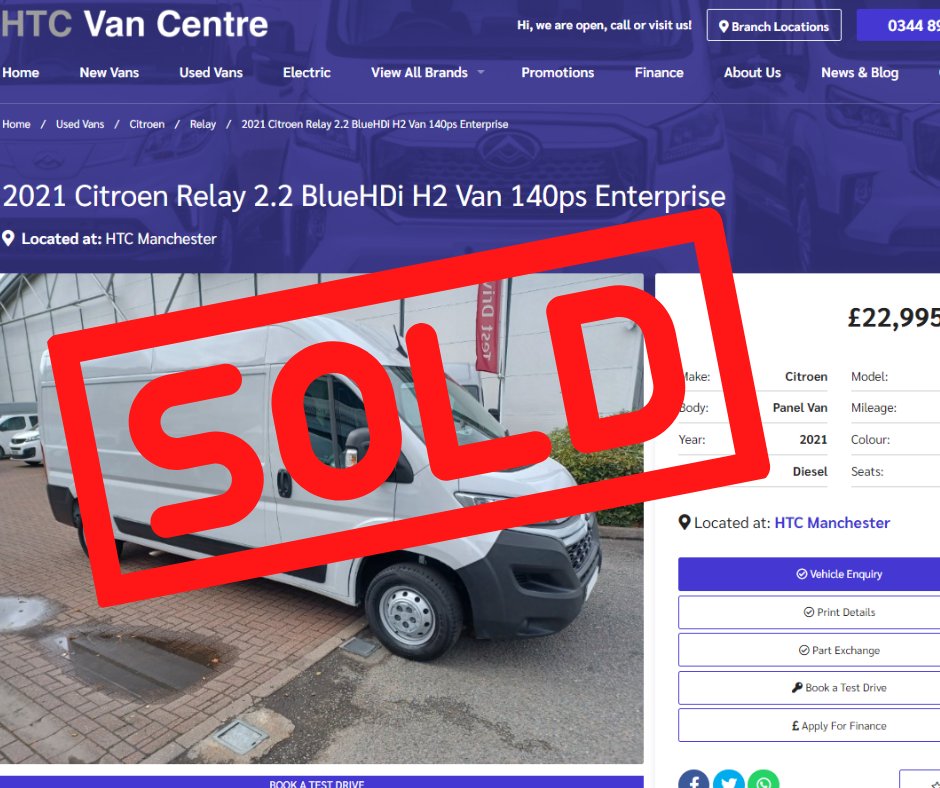 Another used van sold.

We have more in stock, LIMITED availability so hurry call 0344 891 0000

htcvancentre.com

#HTCVanCentre #UsedVans #Buyused