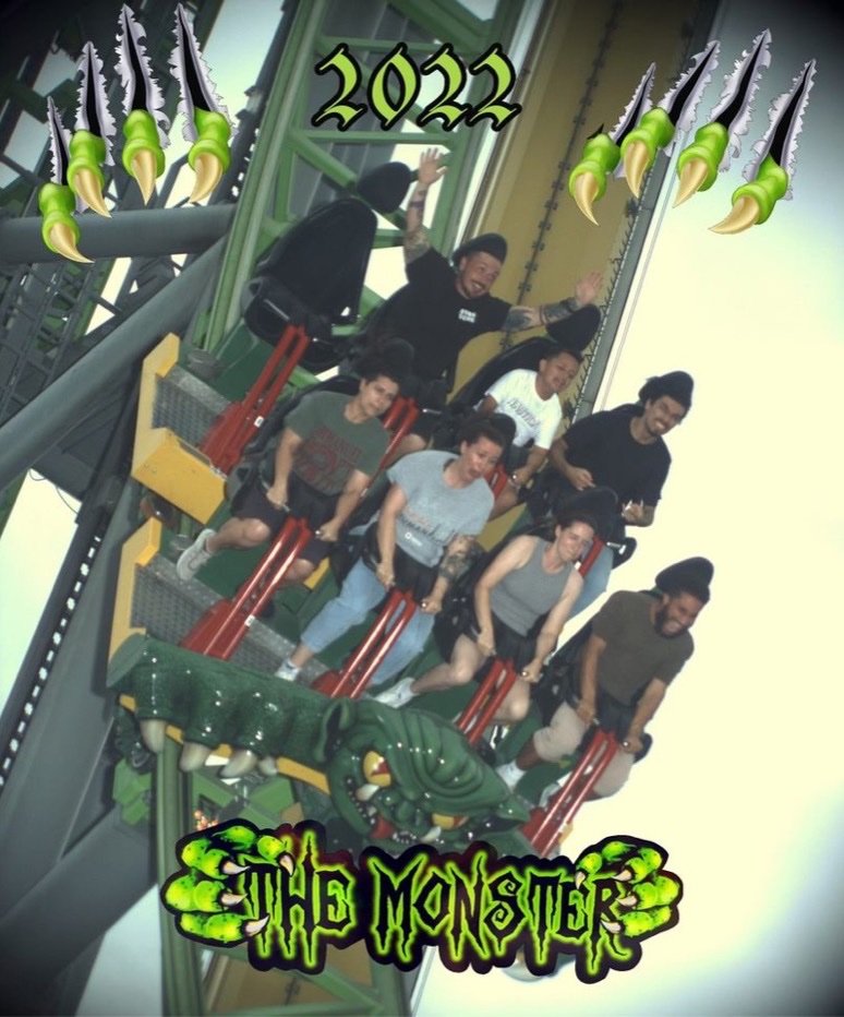 theebcpod's tweet photo. As a precursor to the episode, we all took a trip to an amusement park. Can you guess who’s who from our roller coaster pic? https://t.co/IGl3R0boAW