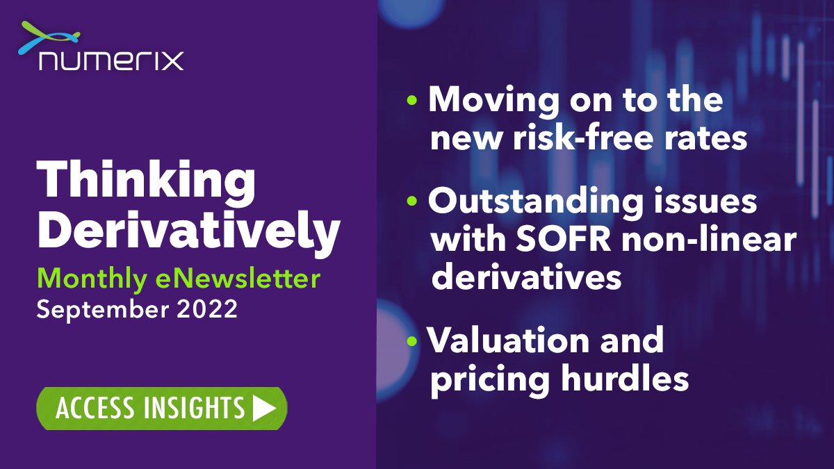 nxanalytics's tweet image. Numerix has the insights and resources to help you take your #LIBORtransition efforts successfully across the finish line. Learn more by checking out the September edition of #ThinkingDerivatively. bit.ly/3Dx4gBz

#fintech #derivatives #capitalmarkets #newsletter