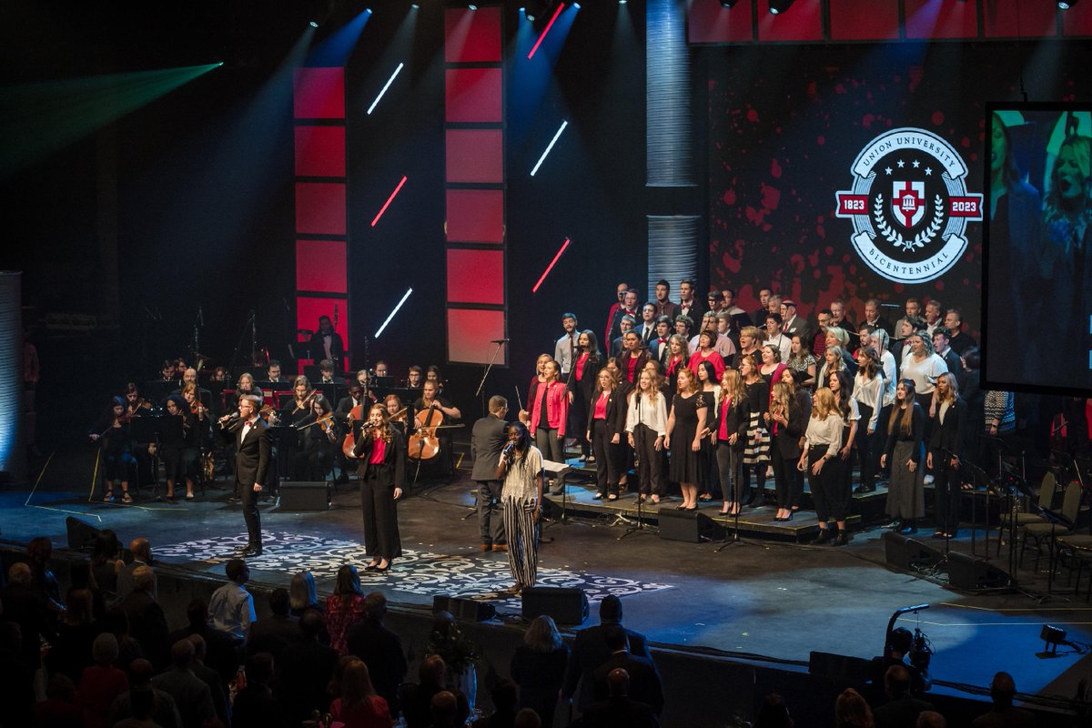 UnionUniversity's tweet photo. 200 years.

We couldn’t think of a better way to kick off Union’s bicentennial than to celebrate alongside our friends and community. Help us worship the Lord for his provision to our beloved Union University in this exciting year ahead 🐾❤

#Union200 #WeAreUU https://t.co/JUkR6hoNVs