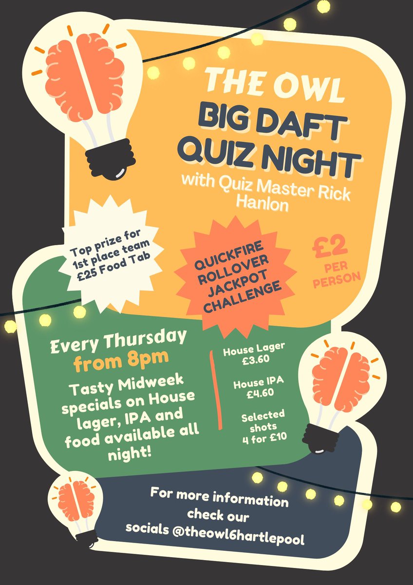 We’re back tomorrow for #ocktoberfest for a month of German beer 🍺🍺and German scran🌭🥨

Also the Quiz on Thursday 📝kitchen open till late. 

Sunday-we’ve got our good friend D’arcy ripping it ,up stairs. 🎸