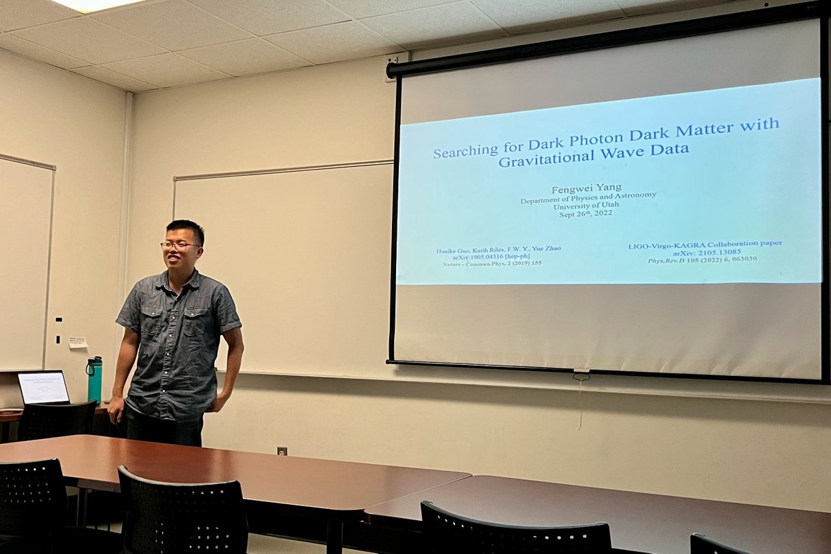 Thank you, <a href="/UofUPhysAstro/">Physics & Astronomy</a> PhD student Fengwei Yang for an excellent seminar yesterday!
