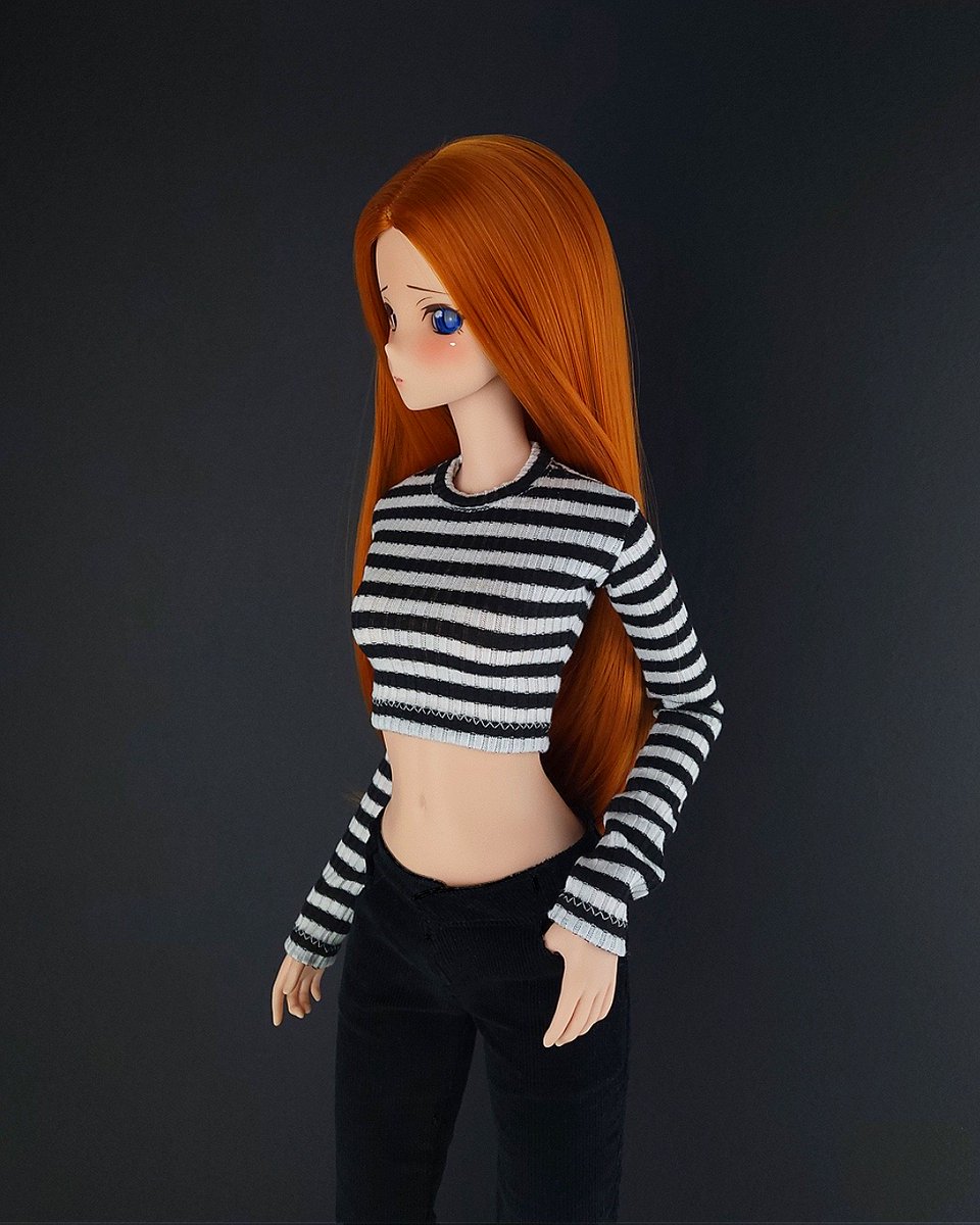 NEW RELEASE: Y2K/skater textured striped t-shirts, cropped, available in long and short sleeve versions for #smartdoll. Safe &amp; secure worldwide shipping, buy now/pay layer options available. tobiasmalfoy.com