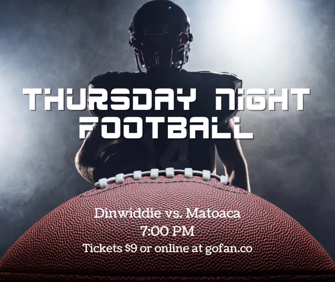 DCPSCOO's tweet photo. Navy Nation:  Varsity Football VS Matoaca moved to Thursday 9/29 @ 7pm. https://t.co/khWXVEmJsf