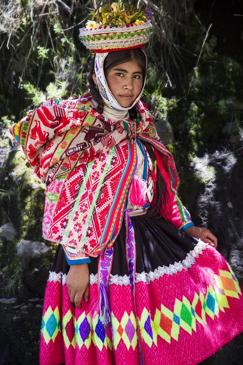 Aide lives in an isolated village in the Andes Mountains, in Peru. At over 4000 metres, life is harsh. By contrast, the daily clothing of the locals is incredibly sophisticated and colourful. #TheAtlasOfBeauty🔜 an #NFTcolletion. #NFT, #WomeninNFTs