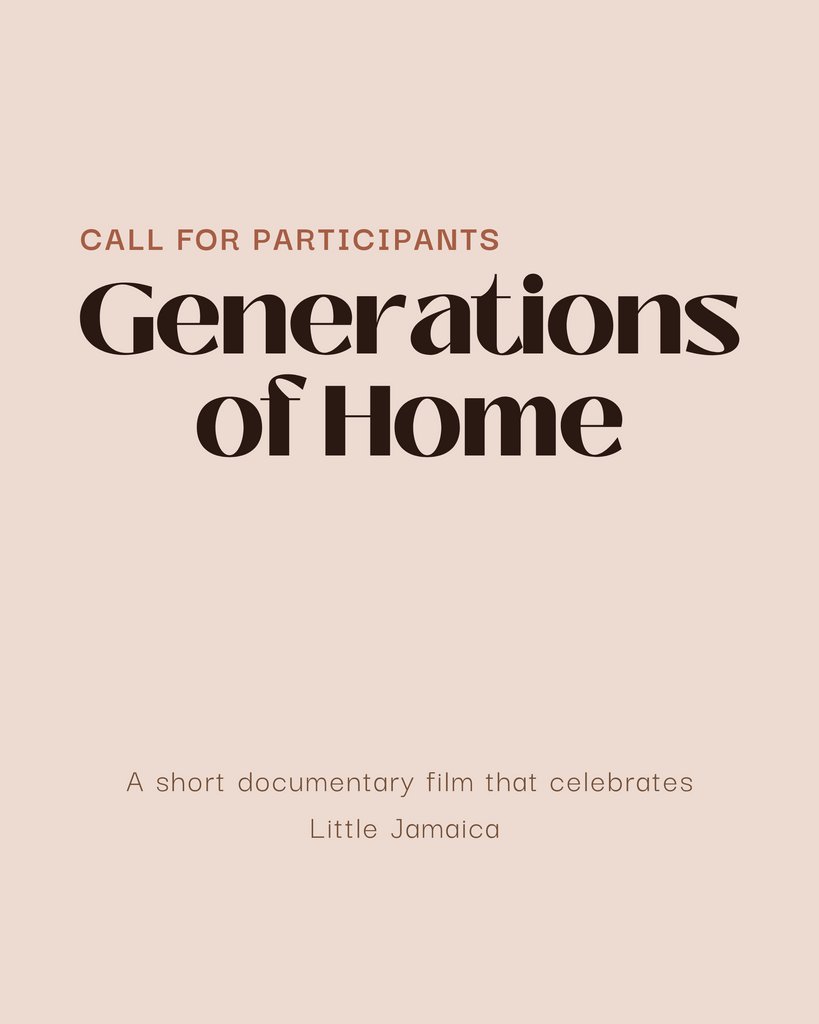 NiaCentre's tweet photo. Call for Participants 🔈️

Director @ChelseaNyomi is searching for participants to share their stories in a new short doc about Little Jamaica, Toronto. 

Use the link below to fill out the form. 

 https://t.co/5tEH0FwYUA https://t.co/qjGaS29jtF