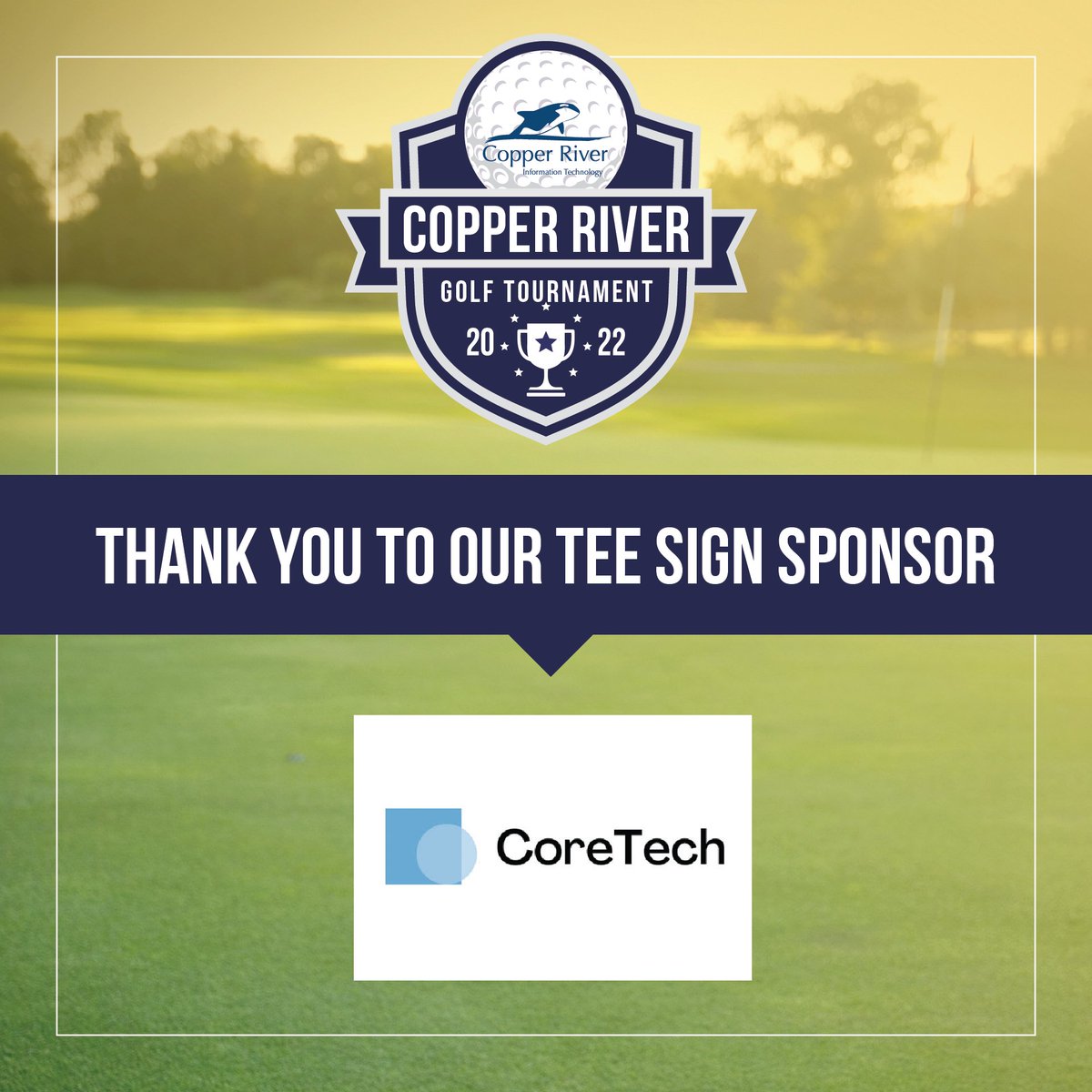 Thanks to @CoreTech Leasing, Inc., Tee Sign Sponsor for the Copper River IT Golf Tournament coming up next week! okt.to/KQZnDf