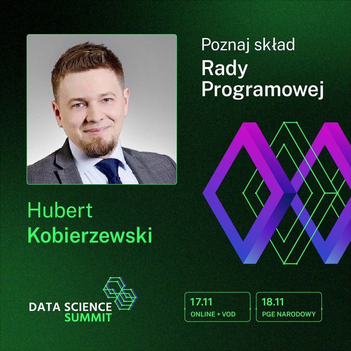 DSS_conference's tweet photo. #DataScienceSummit #RadaProgramowa #DataScience
Przedstawiamy Huberta Kobierzewskiego (@DataHubert), który w tym roku zasiada w Radzie Programowej Data Science Summit.
--
Rejestracja już trwa! Nie zwlekaj i zarejestruj się już dziś! https://t.co/CoRlFUinUl