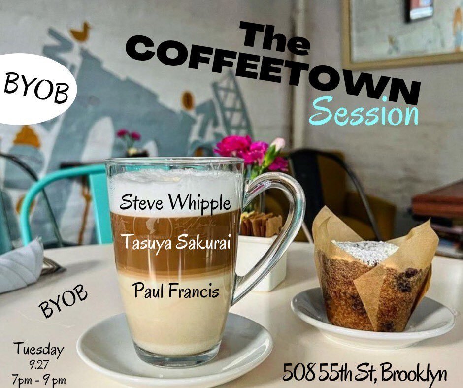 Sunset Park!

Come hang out for some live music at @coffeetownnyc from 7 to 9 tonight. Musicians welcome to sit in. Let’s play some jazz! With @tsakurai514 and <a href="/paulfrancisdrum/">Paul Francis</a>. instagr.am/p/CjAw0V5A_cd/