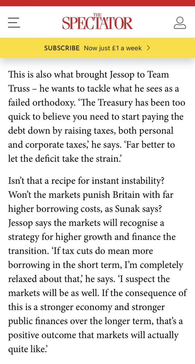 PickardJE's tweet photo. one of Truss’s key economic advisers three weeks ago: 

seems he was totally blindsided by the market reaction to Friday’s Budget https://t.co/45F01mCLvd