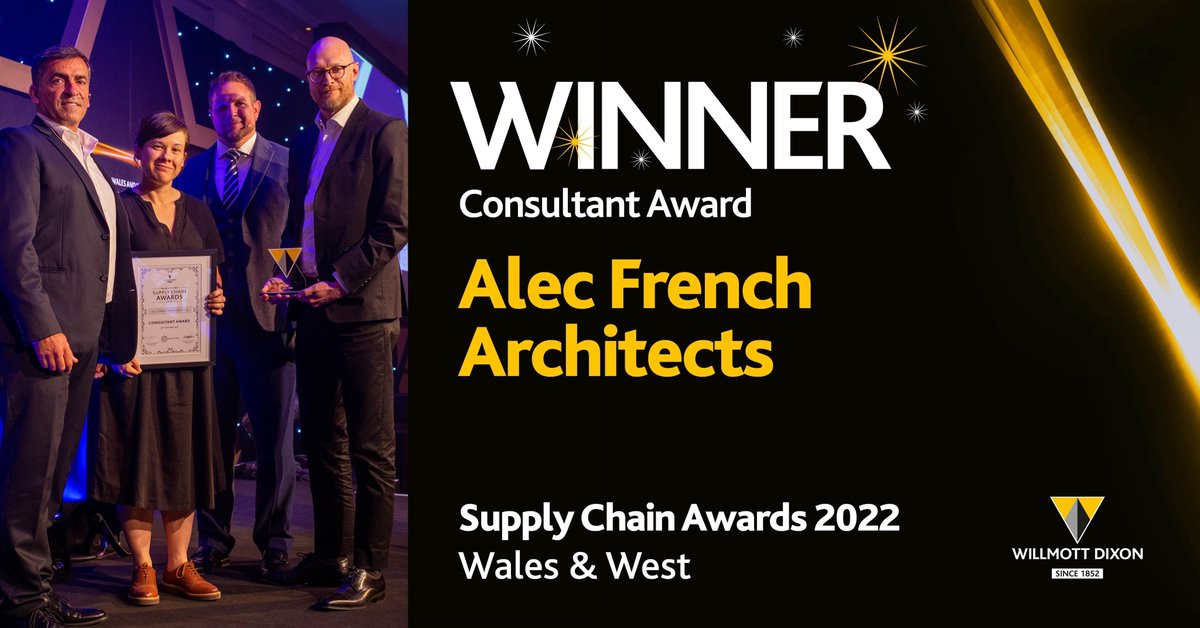 <a href="/weareAHR/">AHR</a> Congratulations to <a href="/AlecFrenchArchs/">Alec French Architects</a> - winner of the Consultant Award at our Wales and West Supply Chain Awards 
#wdwwsca2022 #supplychain