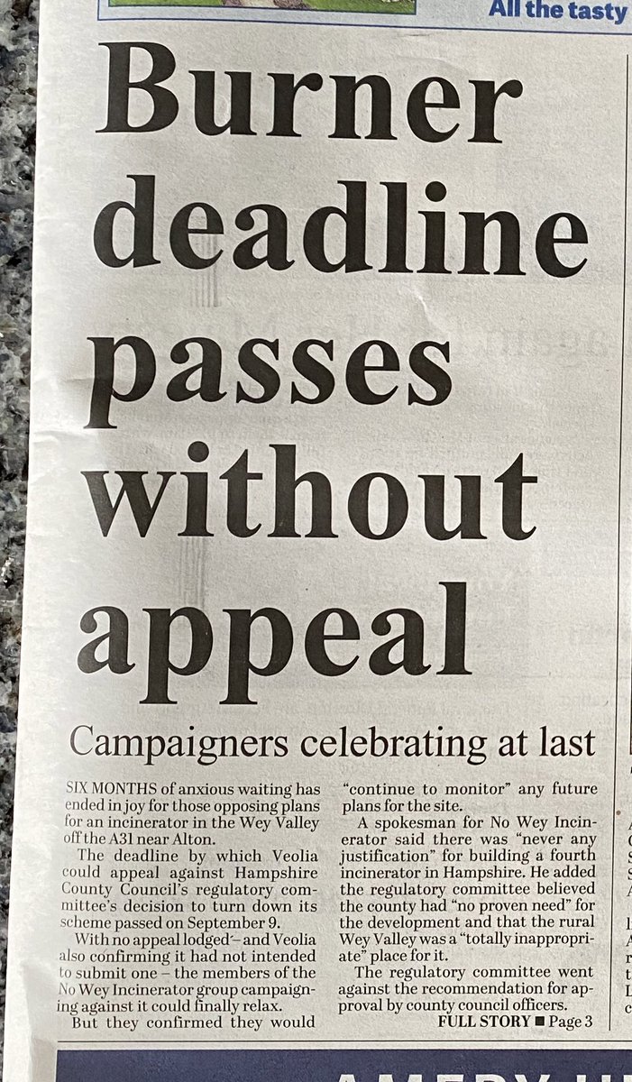 More coverage from #altonherald ❌🔥☢️💨😮‍💨 #noweyincinerator #nomoreincinerators #airpollution