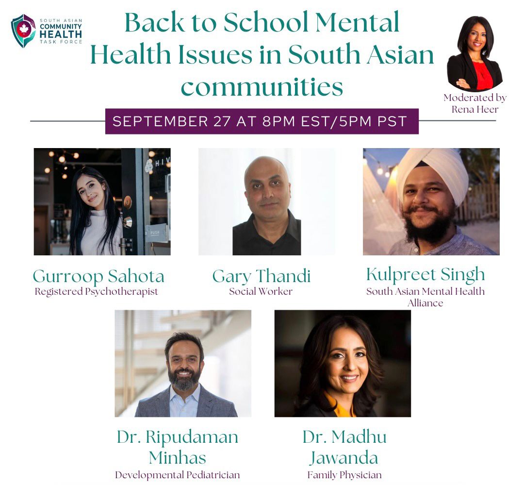 Join us tonight! #SouthAsian #mentalhealth #youth <a href="/kulpreetsingh/">Kulpreet Singh ਕੁਲਪ੍ਰੀਤ ਸਿੰਘ</a> <a href="/MadhuJawanda/">Dr Jawanda</a> <a href="/thelungdr/">Anju Anand</a> <a href="/DrRGrewal/">Raj Grewal</a> 

Live today at 5pm PT / 8PM ET  

Link :       us06web.zoom.us/j/85425983195?…