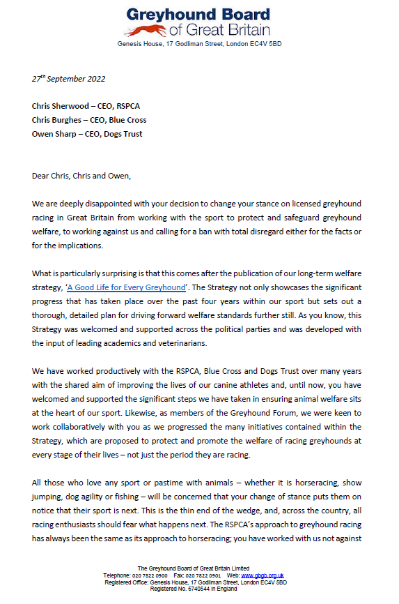 GreyhoundBoard's tweet photo. An Open Letter to @RSPCA_official @DogsTrust @The_Blue_Cross 

https://t.co/oCbJ5EUmUi https://t.co/7meFQb99s6