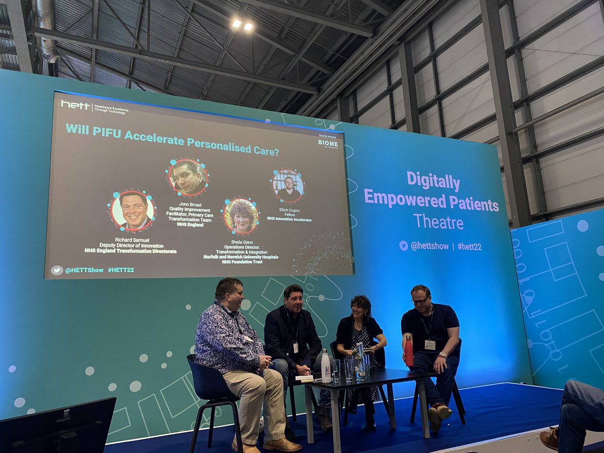 MelRheum's tweet photo. ‘Will patient-initiated follow-up accelerate personalised care?’ - hearing from @Richsamuel491 about the foundational functions of  #appointmentscheduling and #patientgenerateddata through e-forms as a starting place towards #personalisedcare #HETT22 @tara_donnelly1 @breidobrien https://t.co/4X0GuKbbcQ