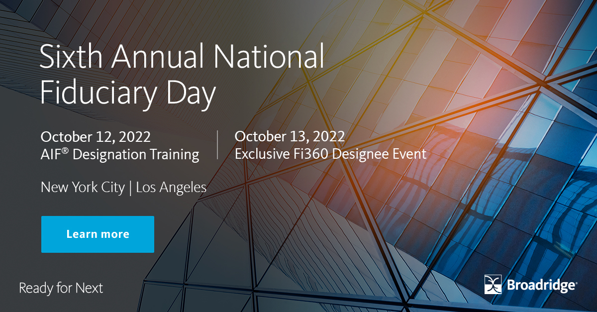 Take part in #NationalFiduciaryDay and celebrate your commitment to fiduciary excellence. You'll hear from industry experts and network with like-minded individuals. Hurry, registration closes one week from today! #financialadvisors #BRFi360Solutions bit.ly/NationalFiduci…