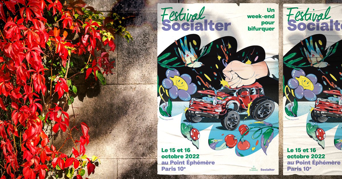👀 Festival Socialter au <a href="/PointEphemere/">Point Éphémère</a> : découvrez le programme du week-end avec <a href="/sandrousseau/">Sandrine Rousseau</a>, <a href="/LenaLazare/">Léna Lazare ⏚</a>, <a href="/Begaudeau/">François Bégaudeau</a>, <a href="/CamilleEtienne_/">CamilleEtienne</a>, <a href="/collatraverse/">La Traverse</a>,  <a href="/LibertaliaLivre/">Éditions Libertalia</a>, <a href="/bandesdetournee/">Bandes détournées</a>, <a href="/Ruedelechiquier/">Rue de l’échiquier</a> et plein d'autres invités. Pour réserver 👉 ow.ly/g9Zk50KUpt2