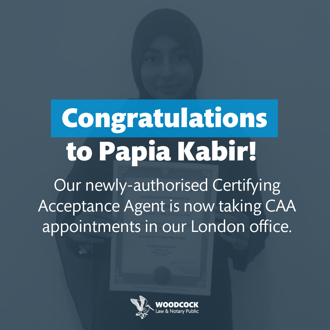 NotaryWoodcock's tweet photo. Congratulations to Papia - our newly-authorised Certifying Acceptance Agent.
Find out more about CAAs and ITINS on our website 👇
https://t.co/jqsHXfM28e
#caa #itin #irs #certifyingacceptanceagent #notary #notarypublic #apostille #legalisation #fcdo https://t.co/lZJGUzRoOL