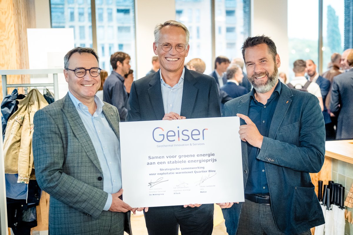 Samen met IFTech en <a href="/Matexi/">Matexi</a> lanceren we Geiser, een Energy Service Company die het duurzame warmtenet in de Hasseltse buurt Quartier Bleu zal beheren. Een strategische samenwerking die inspeelt op de uitdagingen rond hoge energieprijzen en klimaat!
👉 bit.ly/3SwBeWM