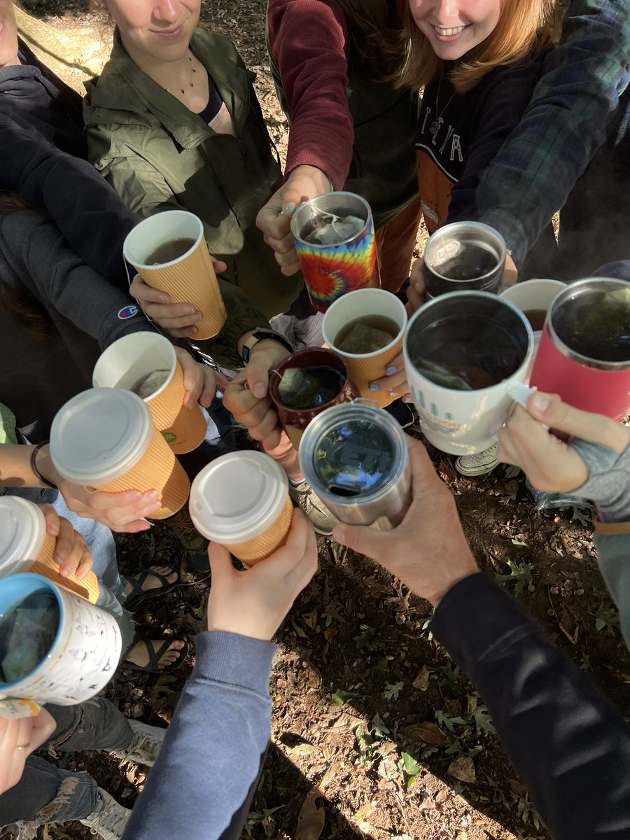 scomorrison's tweet photo. Cooler weather this morning so we boiled water for tea and practiced #mindfulness in a #sitspot for the first time. @KellyKettle #teachingoutside #engagedlearning #enviroed #ElonEd https://t.co/Zik7nWHcv9