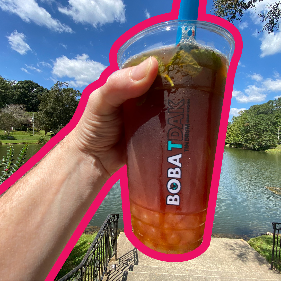 TAKE A HIKE, TAKE A TEA 🧋🚶‍♀️🌞​

*Thai Tea w/ Fresh Mint &amp; Popping Boba*​

**LAST MONTH OF DRUNKEN NOODLES**​

#atlfoodie #asianfusion #eatatlanta #atlantafood #atlantaeats #boba #goodfood #asiankitchen #lunch #dinner #pooler #tdak