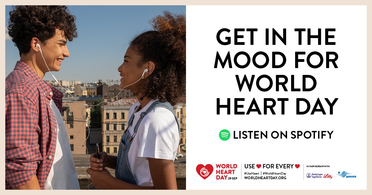 worldheartfed's tweet photo. Tune into our NEW playlist on Spotify and get in the mood for #WorldHeartDay! 🕺💃 

🎵 https://t.co/RjThXiCcap 🎵 https://t.co/V2M5SsT35k