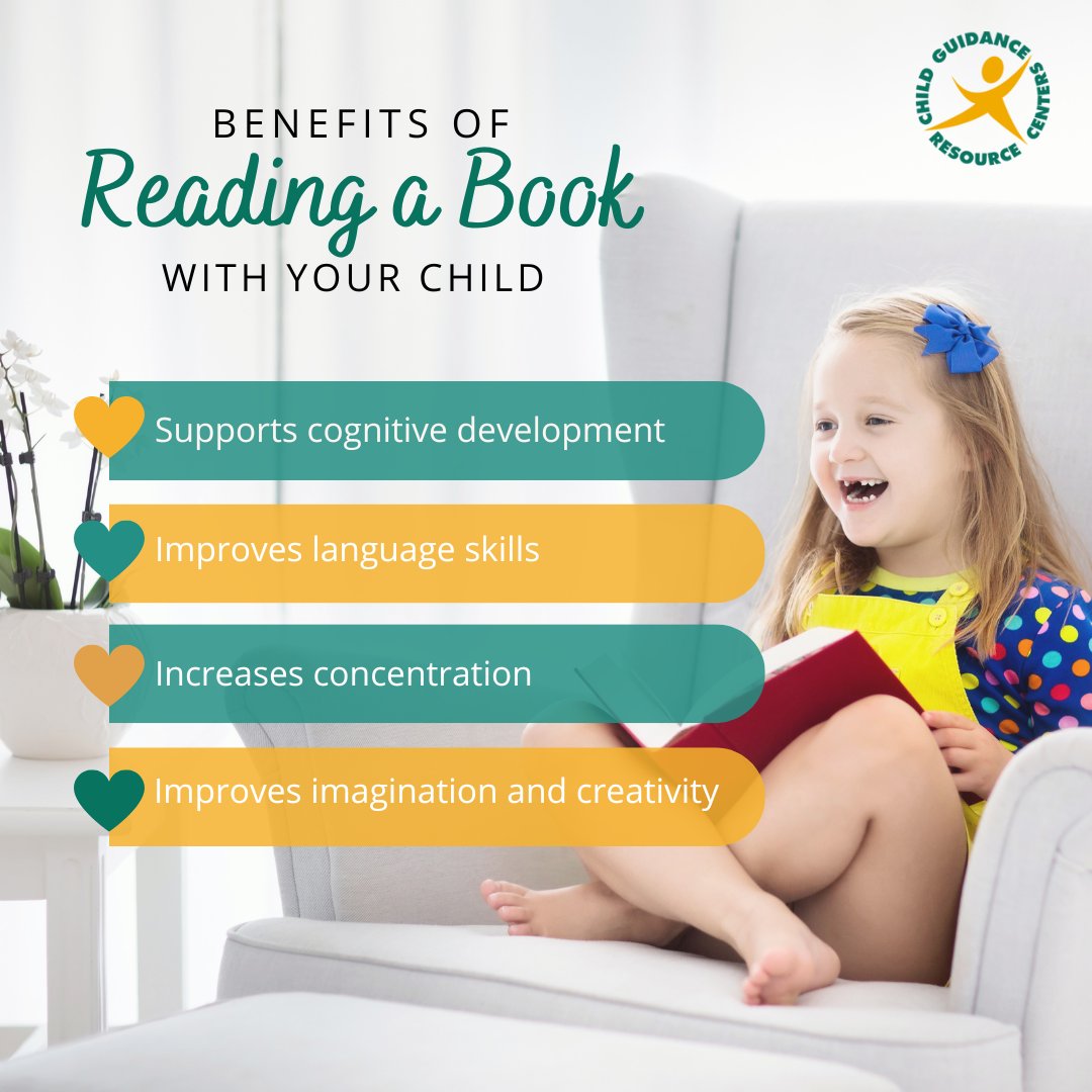 Did you know that reading with your child helps strengthen their mind? It helps your child improve their listening skills as well. It helps with your child's imagination and concentration. Consider reading to your child at bed time.  #talkearlytalkoften