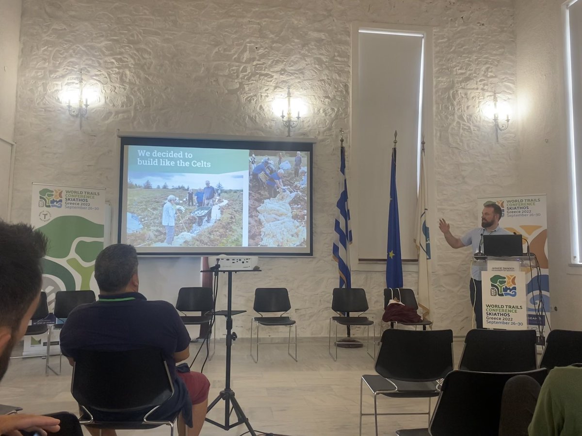 jsmurrayni's tweet image. Baa-rilliant presentation from Bryan Fennell about trail construction in sensitive peatland on the Leitrim Way using sheep wool 🐏 #worldtrailsconference