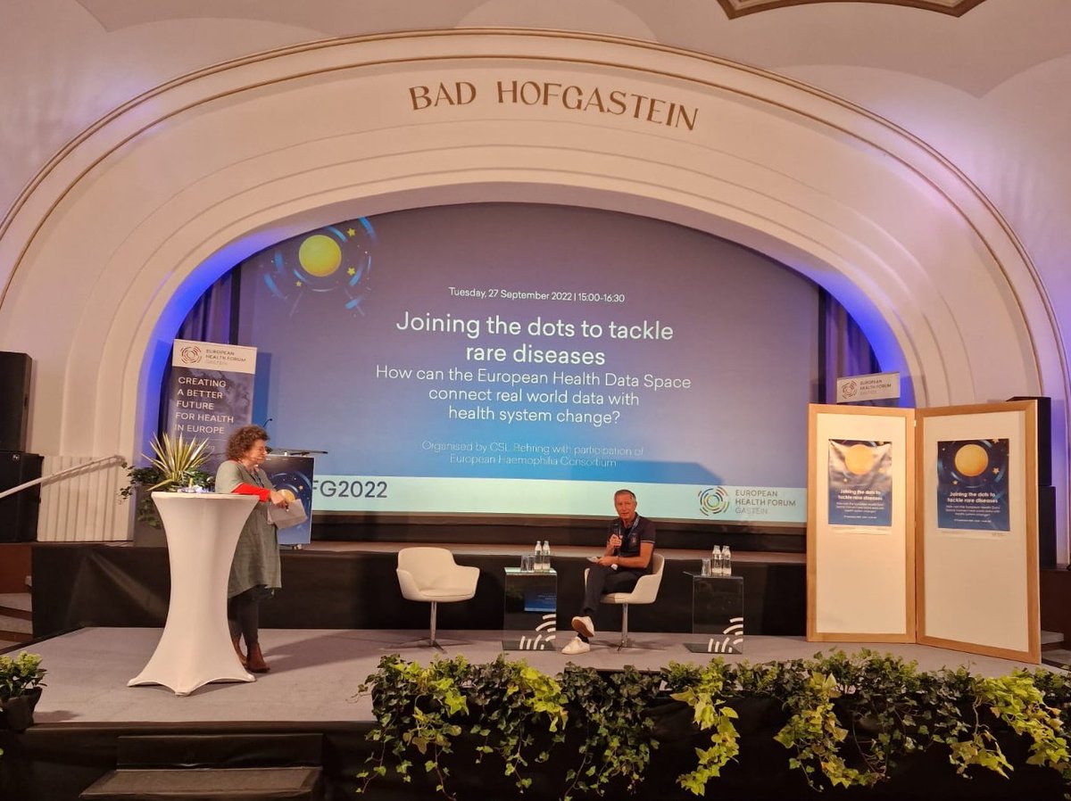 AthanasiosFilip's tweet photo. Making data work for #rarediseases #EHFG2022 @YoungGasteiners @GasteinForum @EHC_Haemophilia @EU_Health 
⭐accessibility
⭐interchangeability
⭐ collaboration 
The three pillars for a better patient future https://t.co/gWDhceWJUt