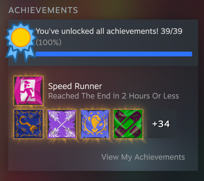 #ReturnToMonkeyIsland finally 100% complete! Thank you very much <a href="/grumpygamer/">Ron Gilbert - Not here anymore, on Mastodon now</a> <a href="/phrenopolis/">Dave Grossman isn't here</a> <a href="/DavidBFox/">David Fox🌊</a> for programming so much compressed love into an adventure game, it's a lovely journey that everyone should play. Thank you very much to all <a href="/terribletoybox/">Terrible Toybox</a>  &amp; <a href="/devolverdigital/">Devolver Digital</a>.