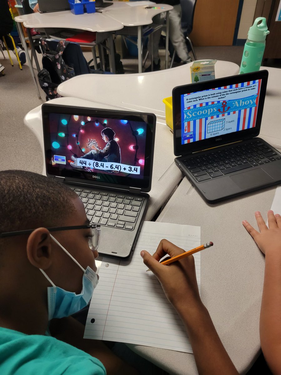 Mrs. Cormier's mathematicians doing a  Stranger Things themed digital breakout room. Engaged and rocking it. <a href="/HumbleISD_NBE/">North Bend Elementary</a> <a href="/HumbleElemMath/">Humble ISD Elementary Math</a> <a href="/Cormier_NBE/">Randi Cormier</a>