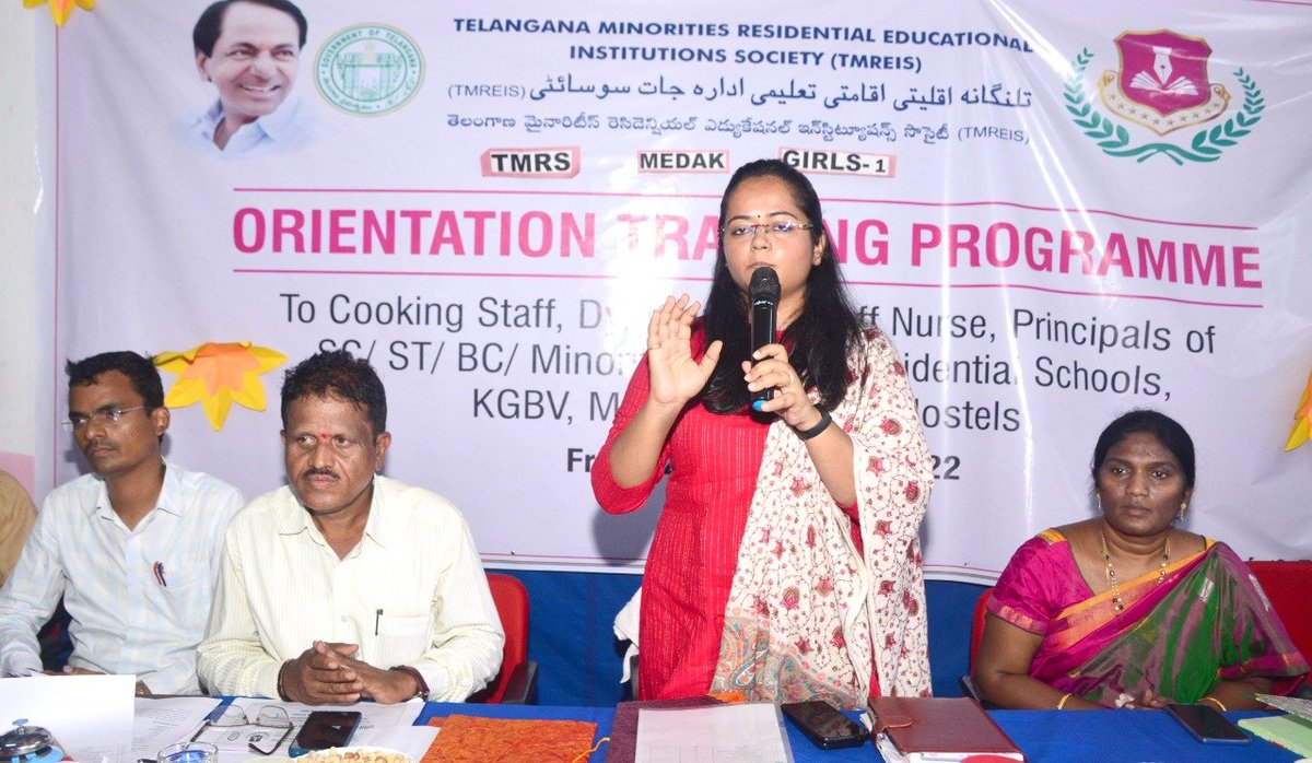 ACLB_Medak's tweet photo. Orientation program conducted today to ensure hygiene, nutrition while cooking &amp; storage of food for Cooks &amp; Helpers of all Residential Schools &amp; colleges - SW/TW, KGBVs, Model, minorities, MJPTBCWR &amp; SC/BC Hostels. 

@trsharish @KTRTRS
@SmitaSabharwal
@DRonaldRose
@Collector_MDK https://t.co/euIBrBDFvr