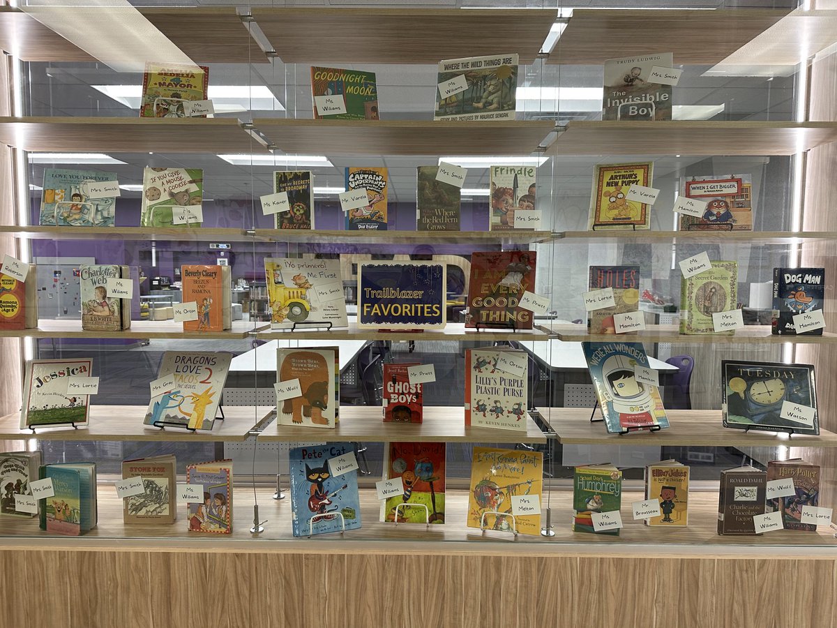 McKamyLib's tweet photo. 🎵 These are a few of our favorite READS. 🎶 Our new display of trailblazer favorite books is up! Can you find one of your favorite books or teachers? #McKamyReads #cfblibraries ⁦@McKamyElem⁩ https://t.co/HQ0g90row4