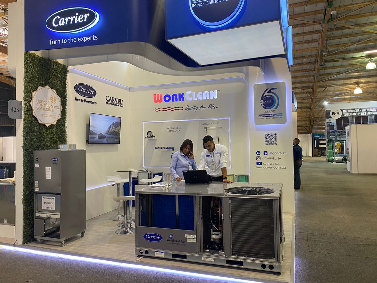CARVEL_SA's tweet photo. Es momento de #sostenibilidad | ¡Los esperamos en nuestro Stand 403 - Pabellón 6! 🍃 Corferias / Bogotá del 26 al 30 de septiembre 2022
@carrier @carrier_latam @acaire_oficial
Conozca en vivo nuestras Tecnologías de Purificación del Aire #workclean y el NUEVO #carrier #ecoblue https://t.co/gJkcJnINfN
