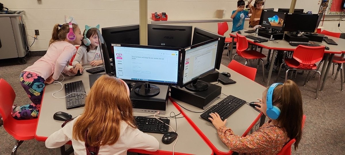 Watching videos to learn Google slide skills in 2nd.