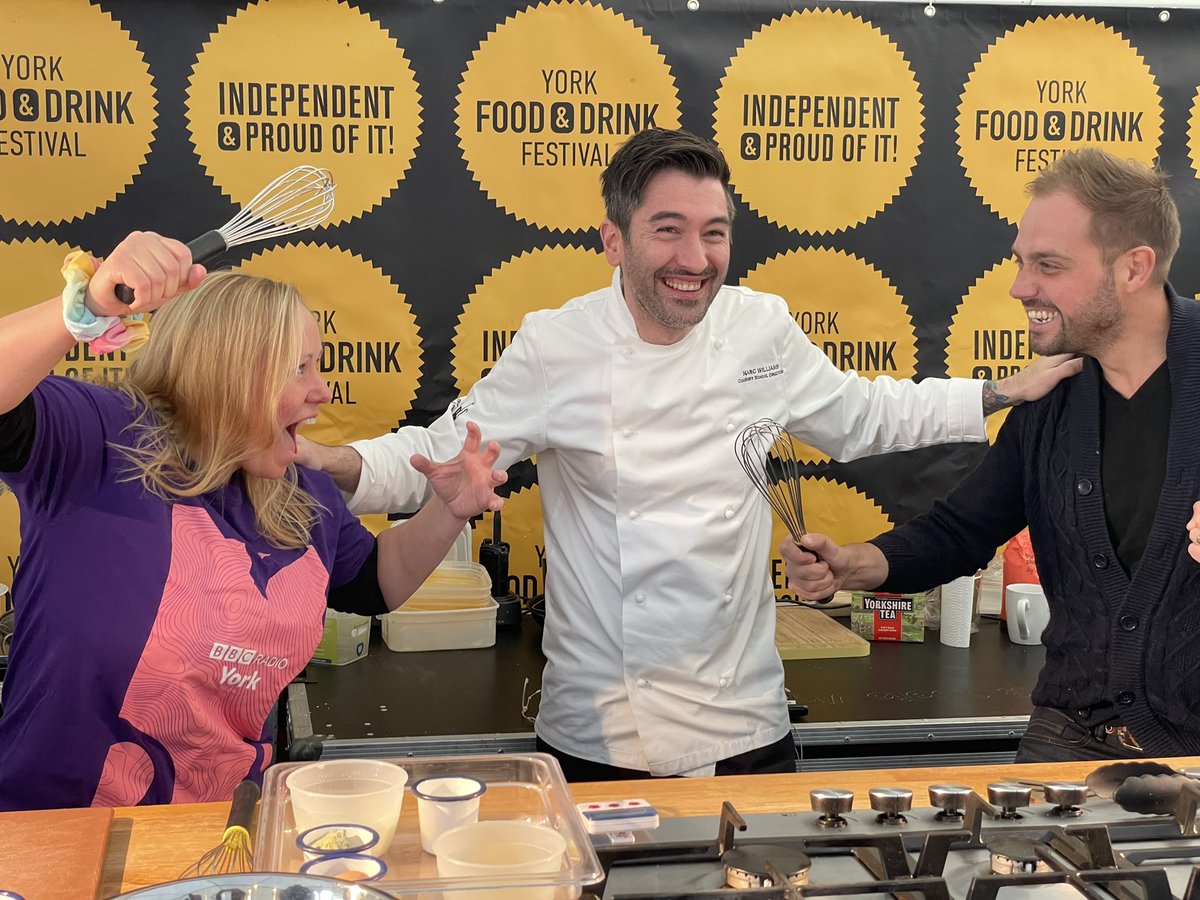 The Radio Cook Off is on <a href="/YorkFoodFest/">York Food Festival</a>!

<a href="/BBCYork/">BBC York</a> v <a href="/theyorkmix/">YorkMix</a> under the expert eye of <a href="/MarcWilliamsGT/">Marc Williams</a> from @TheGrandYork 🥘