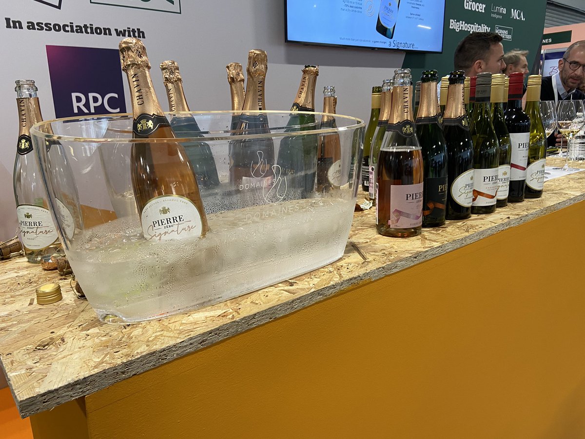 Low2NoBev's tweet photo. Glasses at the ready on The Workshop at #Low2NoBev. @pierrechavin are onstage discussing alcohol-free wine and sharing samples of eight different products… https://t.co/RKjpBMUU9r