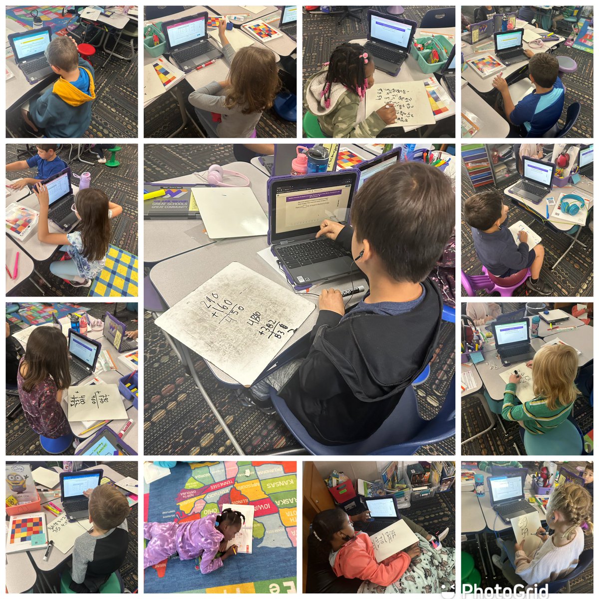TheMrDeWitt89's tweet photo. Today we used the read, draw, write method to help us solve story problems using grams and milliliters. We loved getting to see how each of us solved it differently but arrived at the same answer! @RobeyRockets #wearewayne #kidtalk https://t.co/EQxCxZdLtG