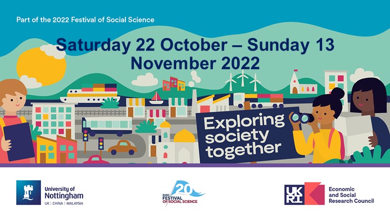 Don't miss The 2022 Festival of Social Science from 22 October - 13 November! Join us to explore the world of social science, from how society has shaped our local areas to behaviour changes that help fight climate change. #ESRCFestival Find out more: festivalofsocialscience.com/events/search/…