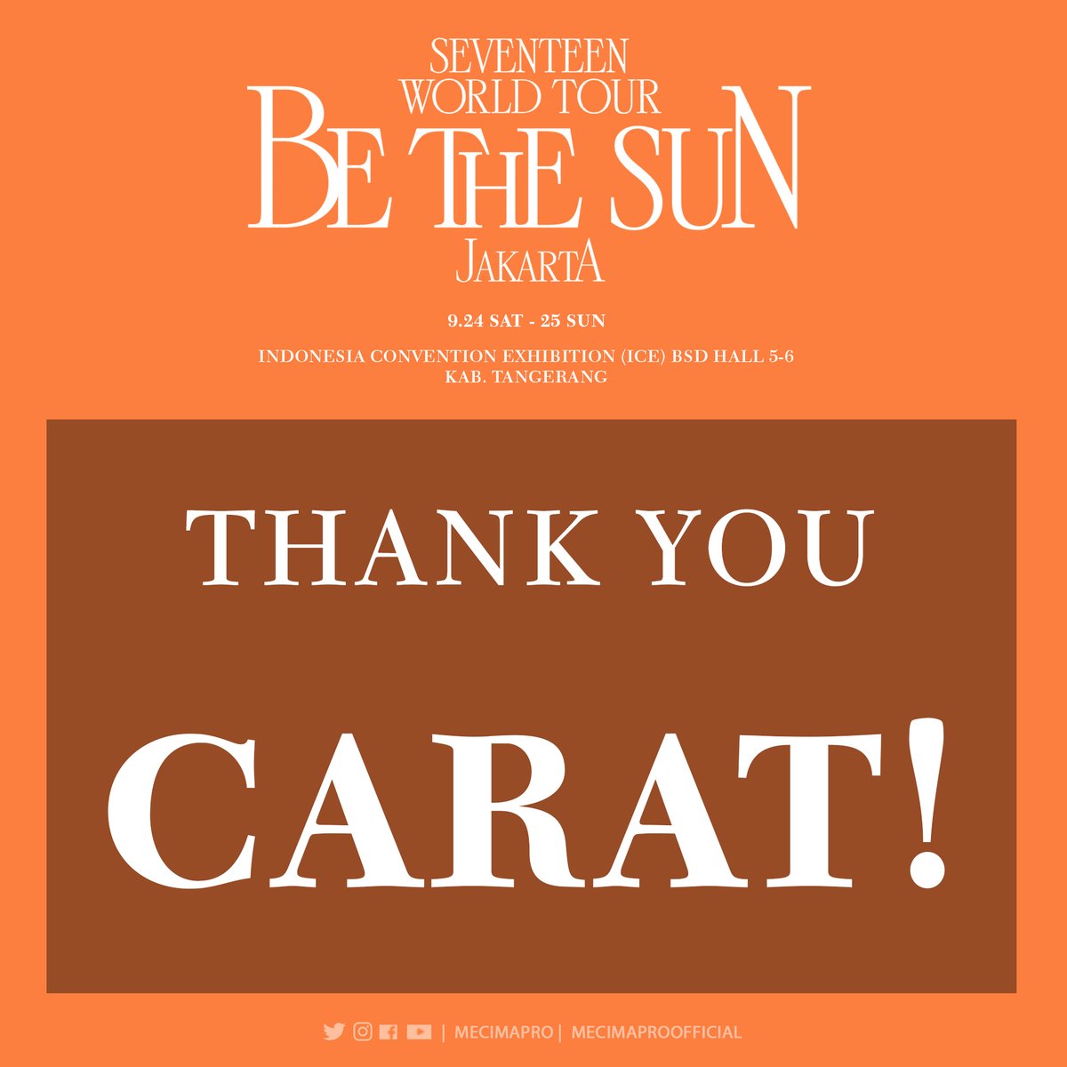We are delighted to have #SEVENTEEN back with us for #BETHESUNinJKT! Thank you <a href="/pledis_17/">세븐틴(SEVENTEEN)</a> for the memories shared with CARAT. Thank you to our partners and most of all, thank you CARAT! We apologize for any inconveniences, we’ll do our best for our next shows. See you next time!
