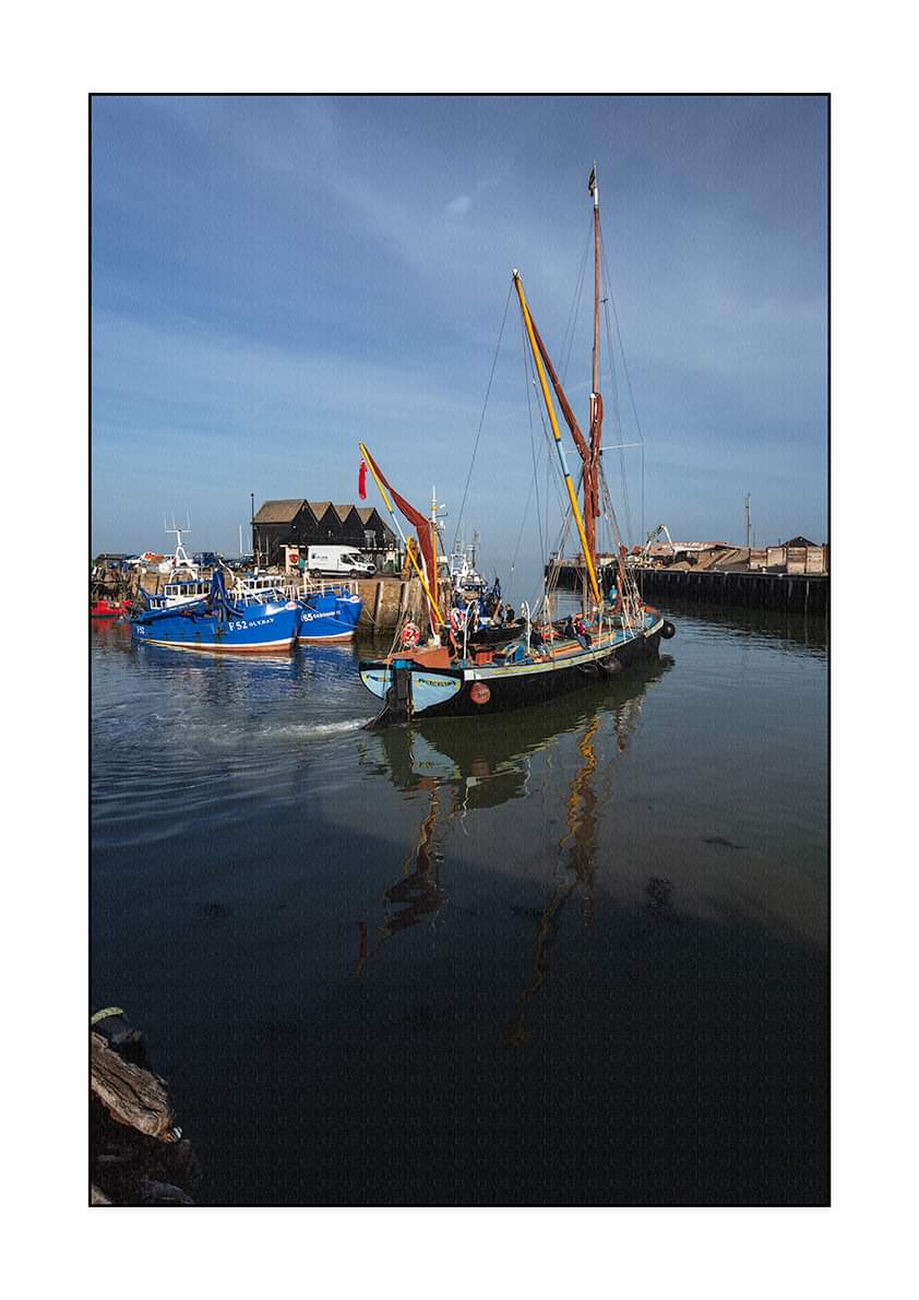 SB Greta. Portrait may need a click to view. #whitstable #greatbritishcoast #harbour #greta #thamesbarge #kentcoast #trips #maunsellfort @WhitstableLive @GoWhitstable @GretaBarge1892 @WhitstableHarbr