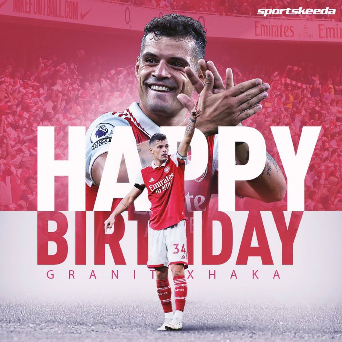  Leader on the pitch, a commander with the ball. A very Happy Birthday to GRANIT XHAKA. He is 30 Today.   