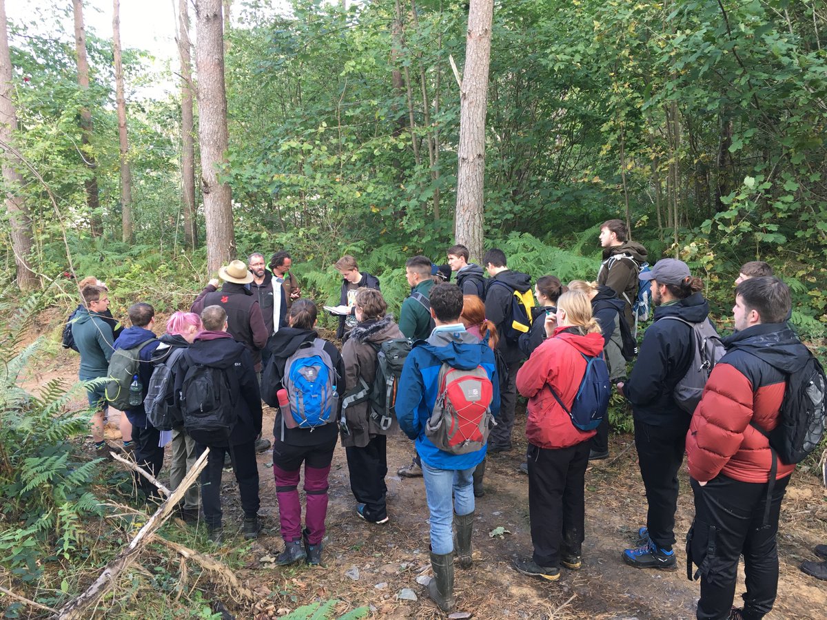 First year forestry and woodland management/conservation students out and about <a href="/NTWales/">Niaz Taj</a> Glan Faenol discussing all things landscape, amenity, access and biodiversity!